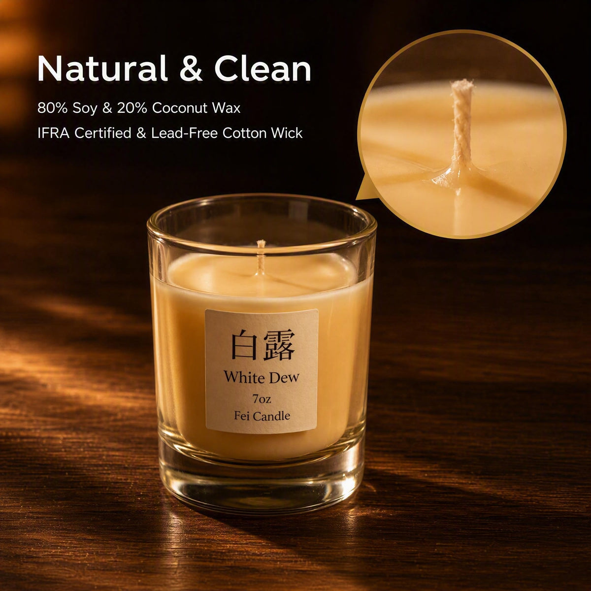 White Dew Osmanthus & Pear Soy Candle — 7oz Hand-Poured