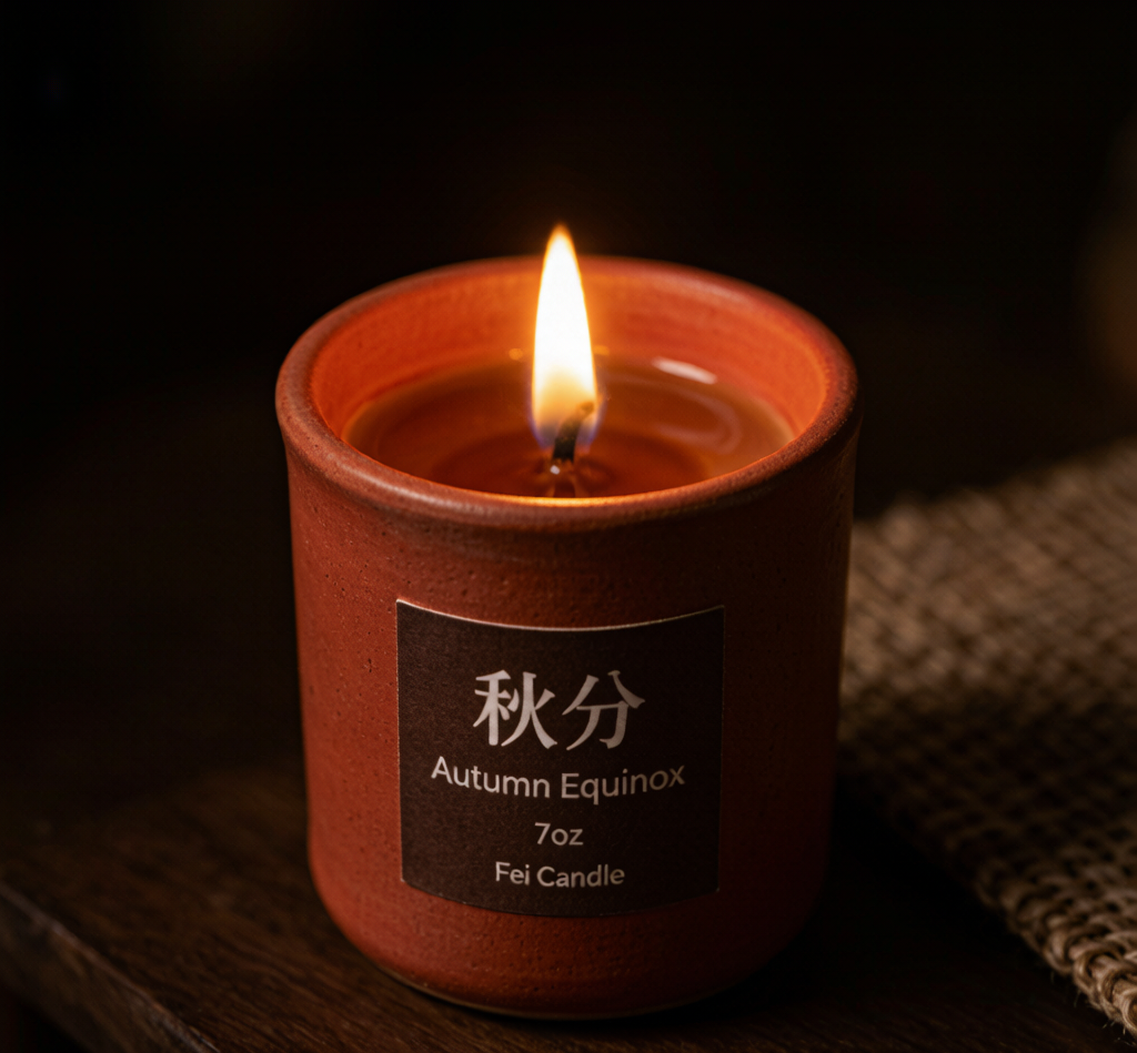 Autumn Equinox Persimmon & Cinnamon Soy Candle — 7oz Hand-Poured
