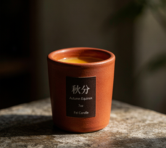 Autumn Equinox Persimmon & Cinnamon Soy Candle — 7oz Hand-Poured