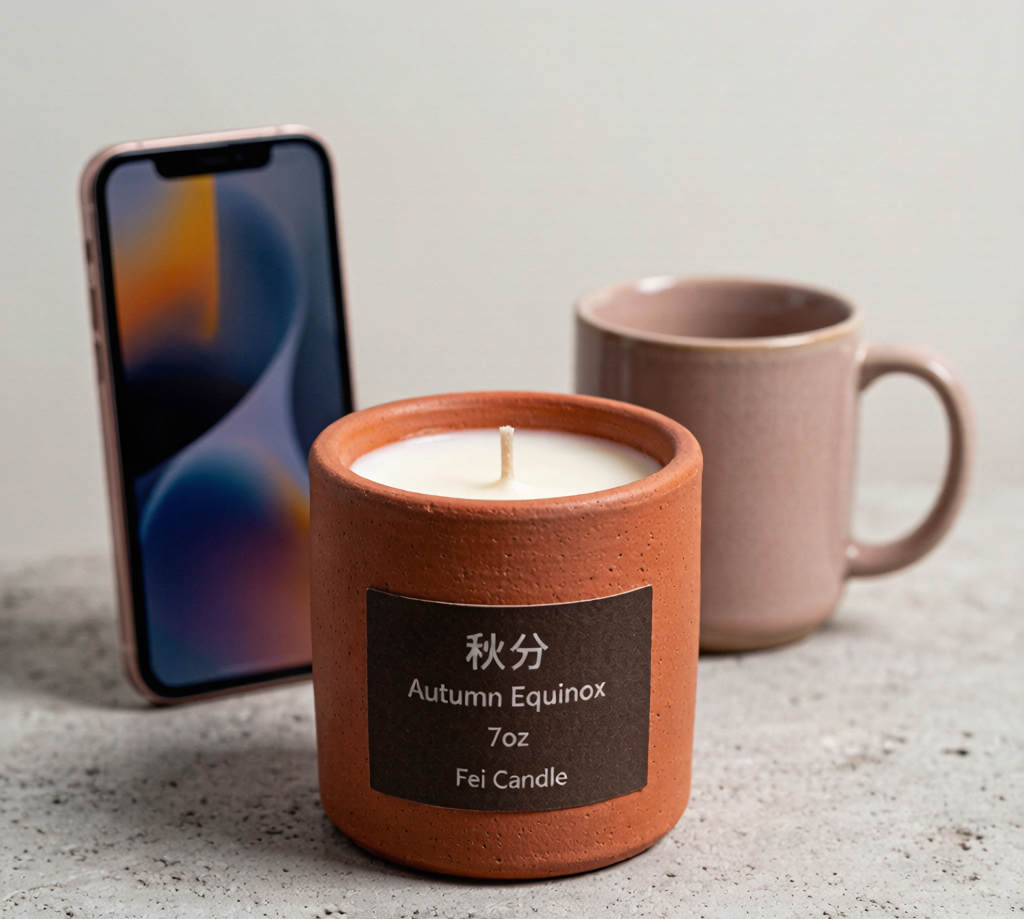 Autumn Equinox Persimmon & Cinnamon Soy Candle — 7oz Hand-Poured